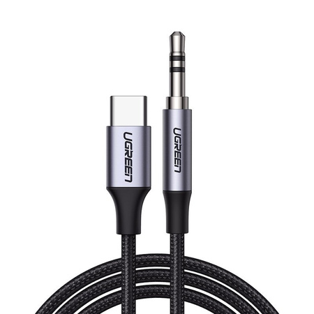 Ugreen kabel audio stereo AUX 3,5 mm mini jack - USB Typ C do telefonu tabletu 1m czarny ( 20192)