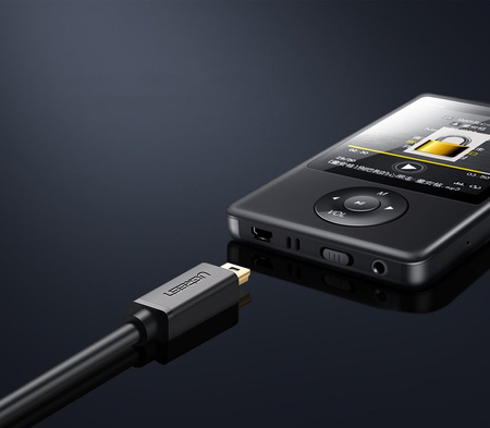 Ugreen 5-pinowy pozłacany  kabel USB - mini USB 0,5m czarny (US132)