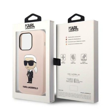 Karl Lagerfeld KLHCP14LSNIKBCP iPhone 14 Pro 6,1" hardcase różowy/pink Silicone Ikonik