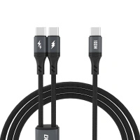 DUDAO KABEL USB-C 2W1 100W DO LAPTOP TELEFON 1,2M PRZEWÓD SZYBKIE ŁADOWANIE