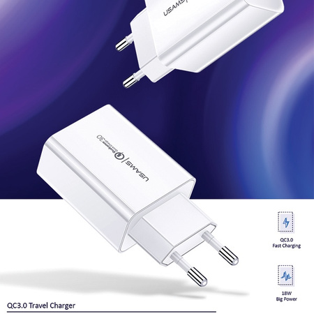 USAMS ŁADOWARKA SIECIOWA 1XUSB 18W QC3.0 DO MAGSAFE APPLE SZYBKIE ŁADOWANIE