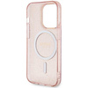 Etui Guess GUHMP14LHCMCGP na iPhone 14 Pro - różowe Glitter Gold MagSafe