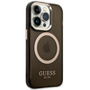 Guess GUHMP14LHTCMK iPhone 14 Pro 6,1" czarny/black hard case Gold Outline Translucent MagSafe
