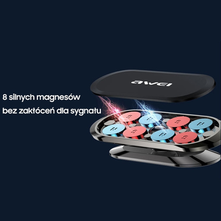AWEI MAGNETYCZNY UCHWYT SAMOCHODOWY X20 NA KOKPIT DO TELEFONÓW UNIVERSALNY