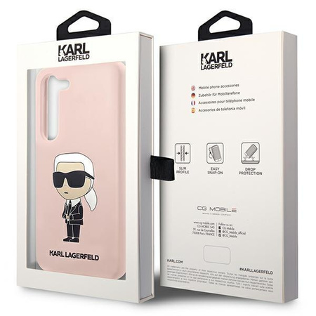 Etui Karl Lagerfeld KLHCS23MSNIKBCP S23+ S916 hardcase - różowe Silicone Ikonik