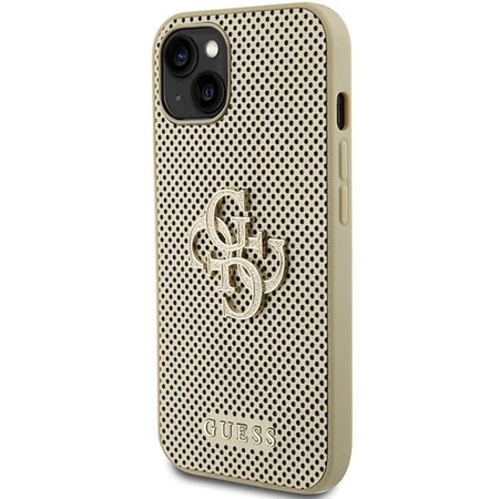 Etui Guess Perforated 4G Glitter do iPhone 15 - złote