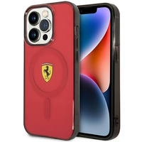 Etui Ferrari FEHMP14XURKR na iPhone 14 Pro Max 6.7" - czerwone Translucent Magsafe