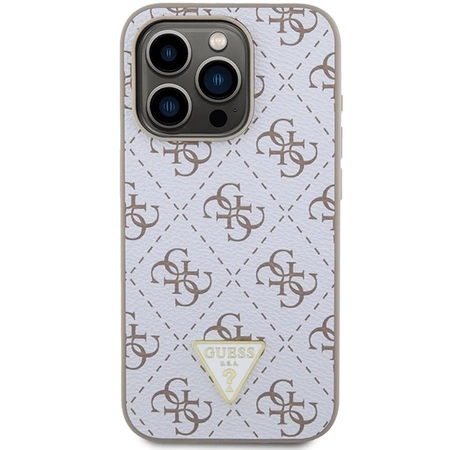 Etui Guess 4G Triangle Metal Logo na iPhone 15 Pro Max - białe