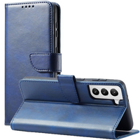 Magnet Case elegancki futerał etui pokrowiec z klapką i funkcją podstawki Samsung Galaxy S22+ (S22 Plus) niebieski