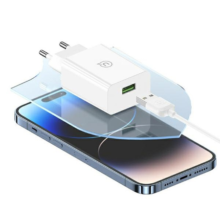 USAMS ŁADOWARKA SIECIOWA 18W Z KABLEM DO LIGHTNING IPHONE 11 12 13 14 15