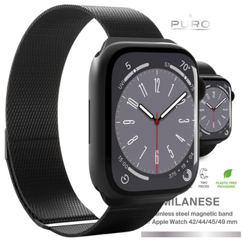 Puro 'MILANESE' watch band for Apple Watch 42-44-45-49m, black
