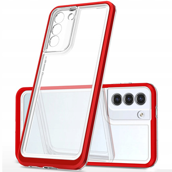 Clear 3in1 etui do Samsung Galaxy S22+ (S22 Plus) żelowy pokrowiec z ramką czerwony