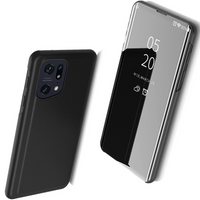 Clear View Case etui Oppo Find X5 Pro pokrowiec z klapką czarne