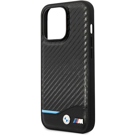 Etui BMW Leather Carbon BMHCP13L22NBCK na iPhone 13 Pro / na iPhone 13 - czarne