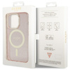 Etui Guess GUHMP14LHCMCGP na iPhone 14 Pro - różowe Glitter Gold MagSafe