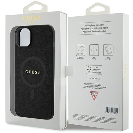Guess GUHMP15MPSAHMCK iPhone 15 Plus 6.7" czarny/black hardcase Saffiano MagSafe