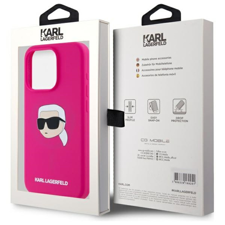 KARL LAGERFELD ETUI SILICONE KARL HEAD PRINT DO IPHONE 15 PRO 6.1 Z DO