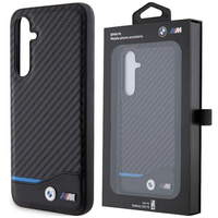 Etui BMW Leather Carbon na Samsung Galaxy S23 FE - czarne