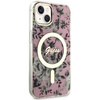 Etui Guess GUHMP14MHCFWSP na iPhone 14 Plus 6.7" - różowe Flower MagSafe