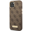 Guess GUHMP14SU4GPRW iPhone 14 6,1" brązowy/brown hard case 4G Logo Plate MagSafe
