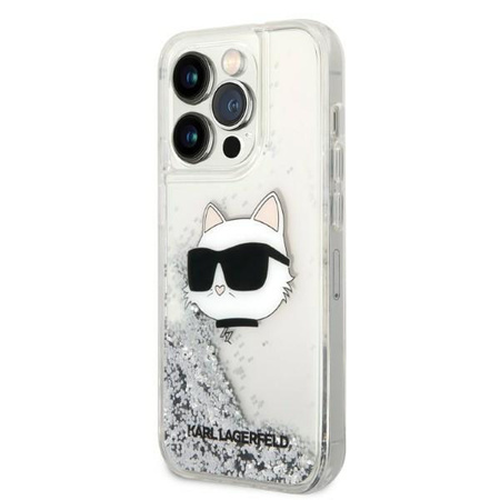 Karl Lagerfeld KLHCP14LLNCHCS iPhone 14 Pro 6,1" srebrny/silver hardcase Glitter Choupette Head