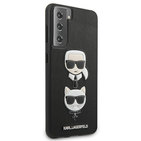 Karl Lagerfeld KLHCS21MSAKICKCBK S21+ G996 czarny/black hardcase Saffiano Ikonik Karl&Choupette Head