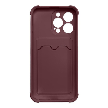 Card Armor Case etui pokrowiec do Samsung Galaxy A32 4G portfel na kartę silikonowe pancerne etui Air Bag malinowy