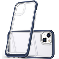 Clear 3in1 etui iPhone 14 silikonowy pokrowiec z ramką niebieskie