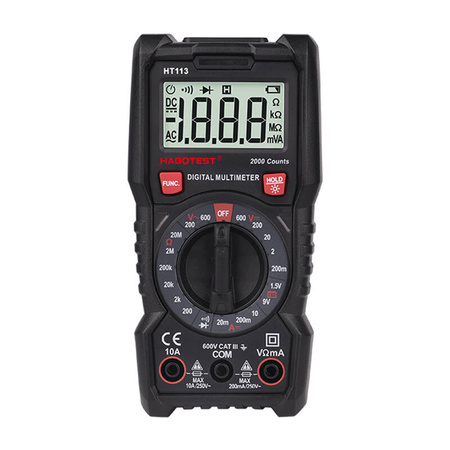 HABOTEST MULTIMETR CYFROWY DO TESTOWANIA OPORU NAPIĘCIA PRĄDU 600V HT113
