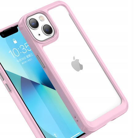 HURTEL OUTER SPACE CASE POKROWIEC SZTYWNY DO IPHONE 14 PLUS ŻELOWA RAMKA