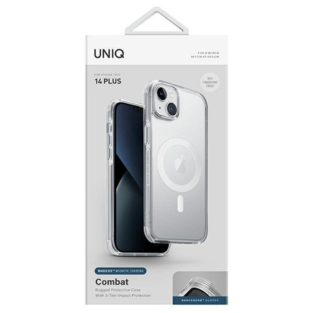 UNIQ etui Combat iPhone 14 Plus 6,7" Magclick Charging przeźroczysty/dove satin clear