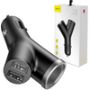 Baseus Y Type Car Charger ładowarka samochodowa 2x USB + gniazdo zapalniczki 3.4A czarny (CCALL-YX01)