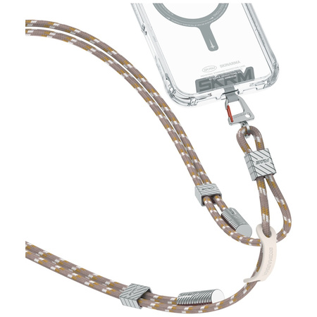 Uniwersalna smycz do telefonu kabel 2w1 Skinarma Dyno Ve USB-C/USB-C beżowy