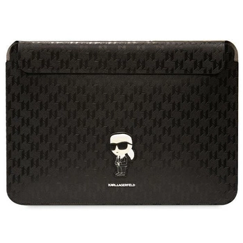 Etui Karl Lagerfeld Sleeve KLCS16SAKHPKK 16" - czarne Saffiano Monogram Ikonik