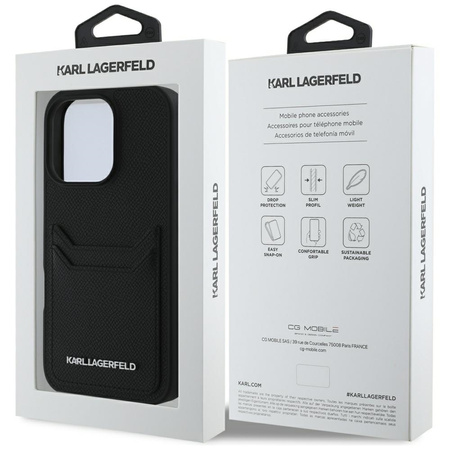 KARL LAGERFELD ETUI HC GRAINED PU CARDSLOT METAL ELONG DO IPHONE 16 PRO