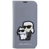 Etui Karl Lagerfeld KLBKP14LSANKCPG na iPhone 14 Pro bookcase - srebrne Saffiano Karl&Choupette