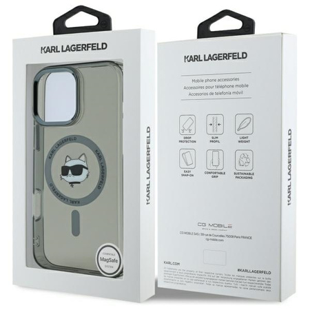 KARL LAGERFELD POKROWIEC DO IPHONE 16 PRO 6.3 METAL CHOUPETTE HEAD DO