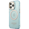 Guess GUHMP13LHTCMB iPhone 13 Pro / 13 6,1" niebieski/blue hard case Gold Outline Translucent MagSafe