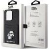 Etui Karl Lagerfeld Saffiano Cardslot Karl&Choupette Metal Pin do iPhone 15 Pro - czarne
