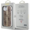 Etui Guess IML 4G Gold Stripe na iPhone 15 Plus / 14 Plus - brązowe