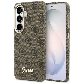 Etui Guess 4G Script MagSafe do Samsung  Galaxy S26 brązowy