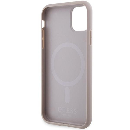 Etui Guess GUHMN61PSAHMCP na iPhone 11 / Xr - różowe Saffiano MagSafe