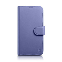 iCarer Wallet Case 2in1 etui iPhone 14 Pro Max skórzany pokrowiec z klapką Anti-RFID jasnofioletowy (WMI14220728-LP)