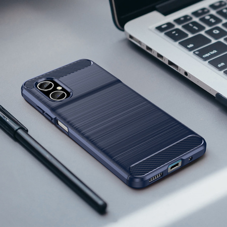 Carbon Case etui Xiaomi Redmi Note 11E /Redmi 10 5G / Redmi 10 Prime+ 5G / Poco M4 5G elastyczny silikonowy karbonowy pokrowiec niebieskie