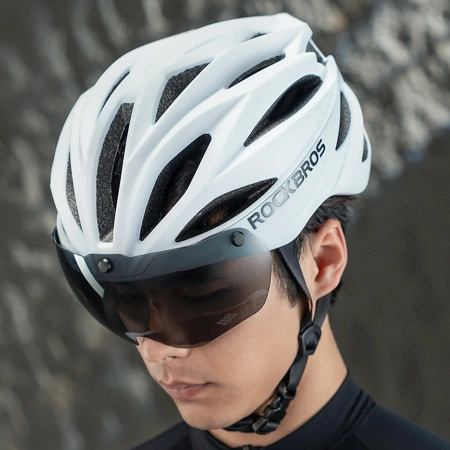 ROCKBROS KASK ROWEROWY Z SZYBKĄ ODPINANE OKULARY OCHRONĄ UV DO ROWERU