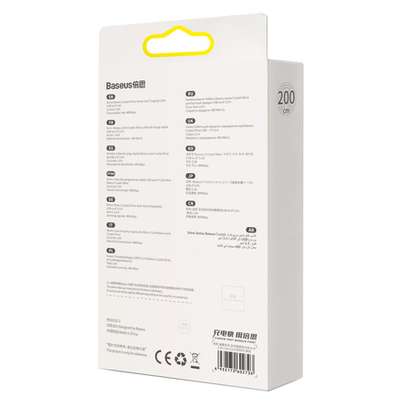 BASEUS KABEL USB DO LIGHTNING 2.4A DO TELEFONÓW APPLE 2M SZYBKA ŁADOWARKA