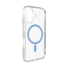 Etui Puro Lite Mag TPU+PC kompatybilne z MagSafe na iPhone 17 - przezroczyste z niebieskim pierścieniem