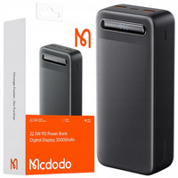 MCDODO POWERBANK 30000MAH WITH DISPLAY 3X USB USB-C 22.5W + USB-C CABLE
