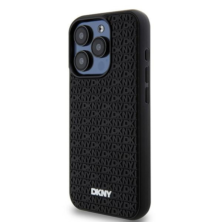 DKNY ETUI HARDCASE DO IPHONE 15 PRO 6.1 Z WZOREM 3D RUBBER REPEAT PATTERN