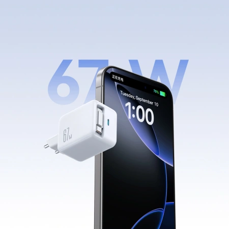 JOYROOM ŁADOWARKA SIECIOWA 67W GAN Z WBUDELOWANYM KABLEM USB-C
